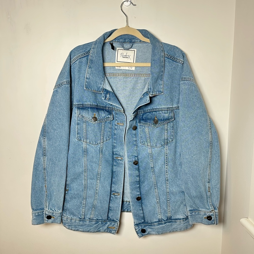 NWOT Produx Timeless Apparel Boyfriend Fit Denim Jacket 100% Cotton